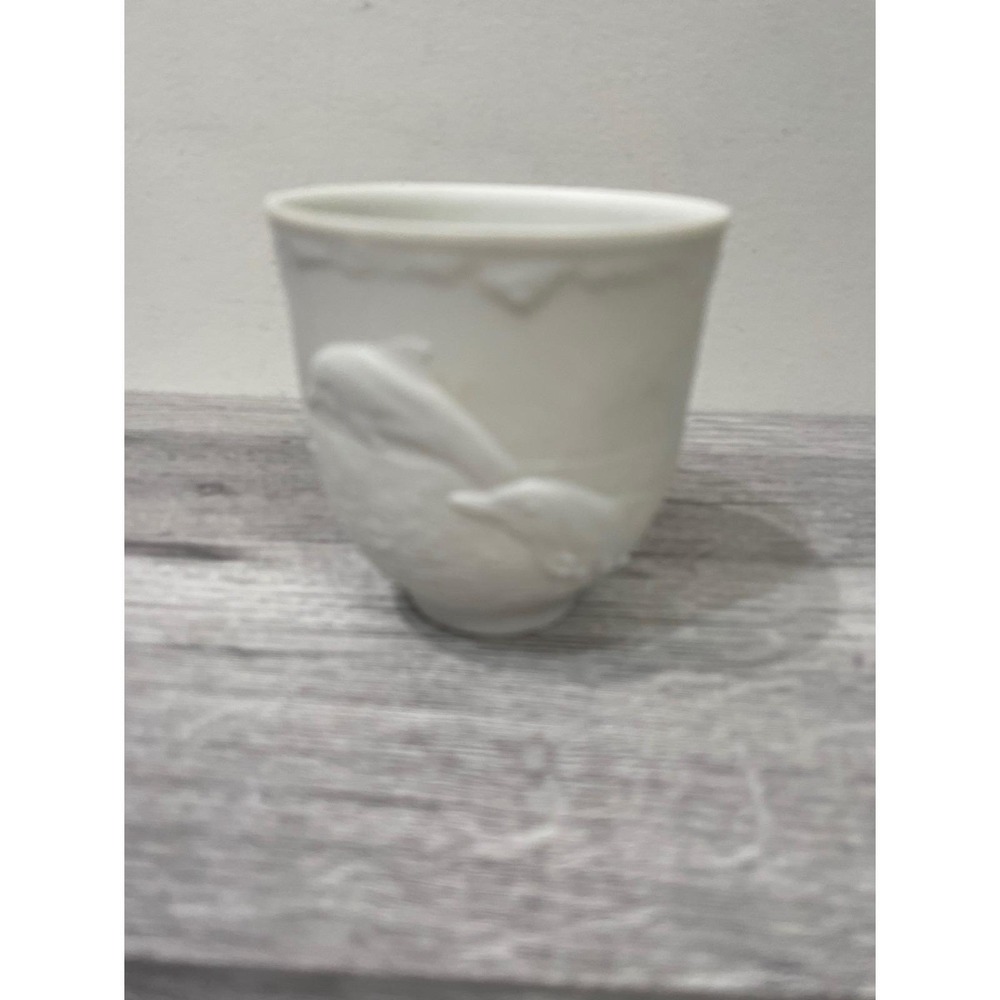 Lladro 17658 Dolphins At Play Collectors Society 1998 White Bisque Candle Holder
